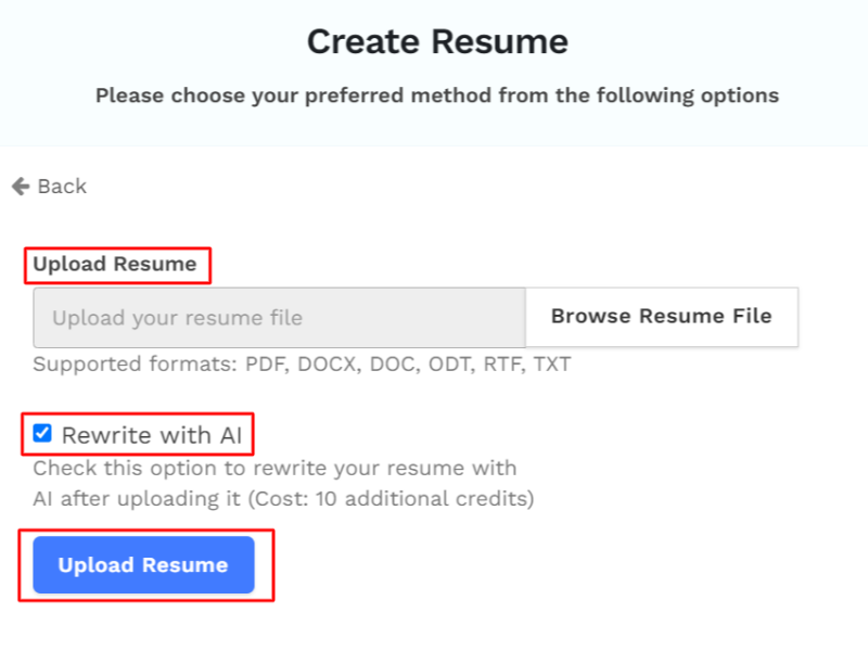 AI Powered Resumes